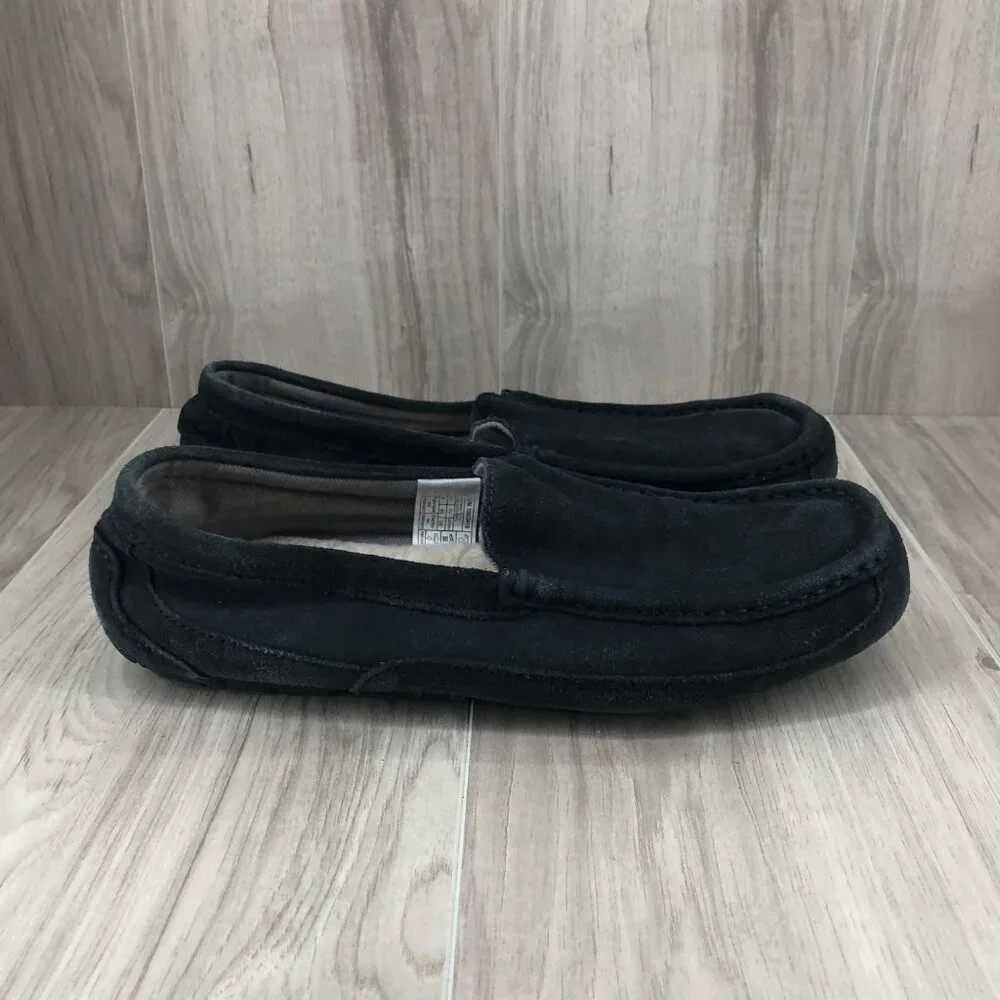 Ugg Slippers Mens 10 Alder Blue Suede Slip On Shoes